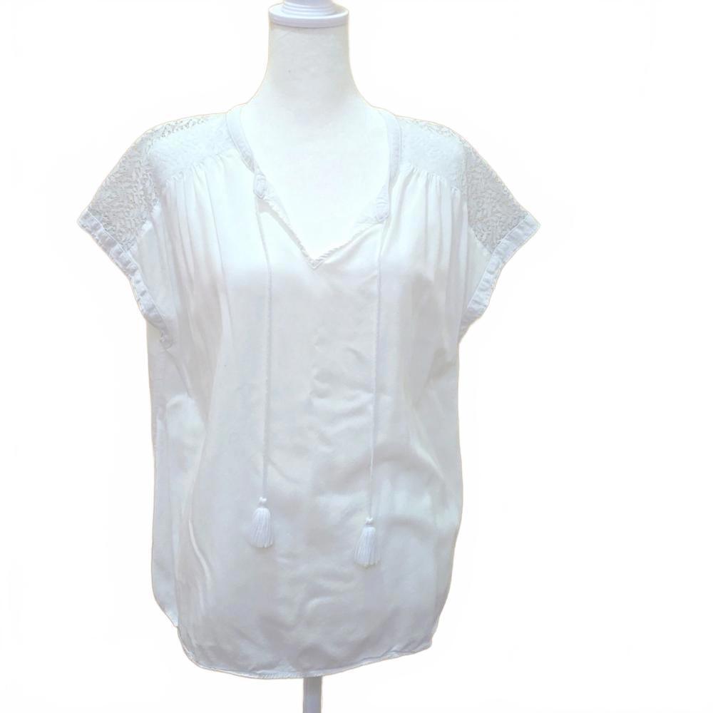 White Lace Detail Blouse
